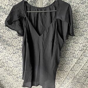 Future Collective Dark Grey V-Neck Blouse